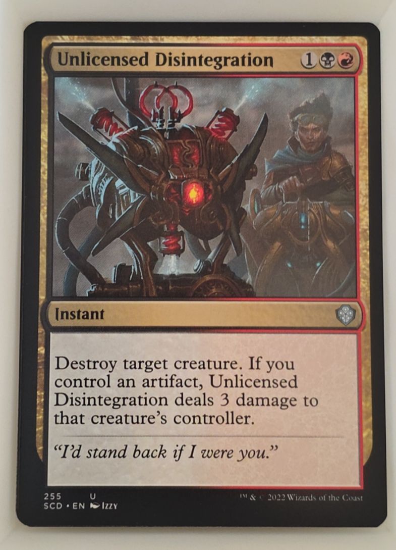 2022 Magic: The Gathering #255 Unlicensed Disintegration — front