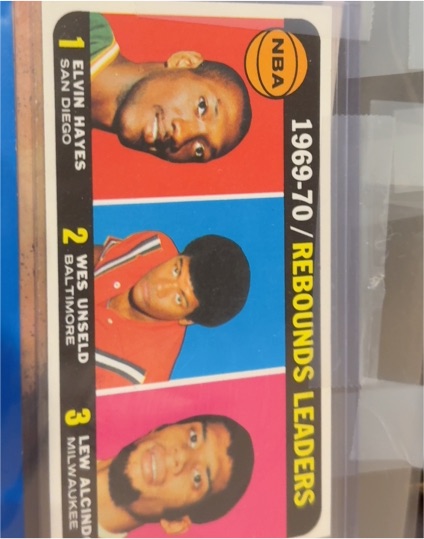 1970-71 Topps #5 Rebound Leaders Elvin Hayes/Wes Unseld/Lew Alcindor — front