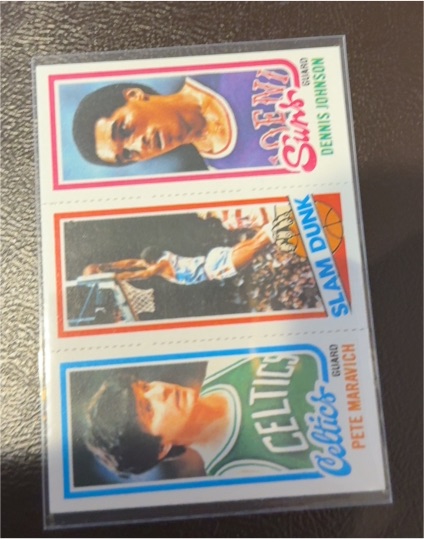 1980-81 Topps #38-194-264 Dennis Johnson / Lloyd Free / Pete Maravich — front