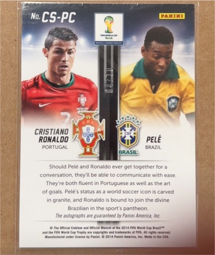 2014 Panini World Cup Soccer #CS-PC Cristiano Ronaldo & Pelé — front