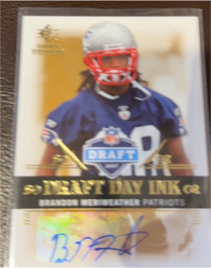2007 SP Rookie Threads Draft Day Ink #DDI-BM Brandon Meriweather — front