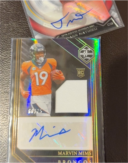 2023 Panini Limited Rookie Patch Autographs Marvin Mims — front