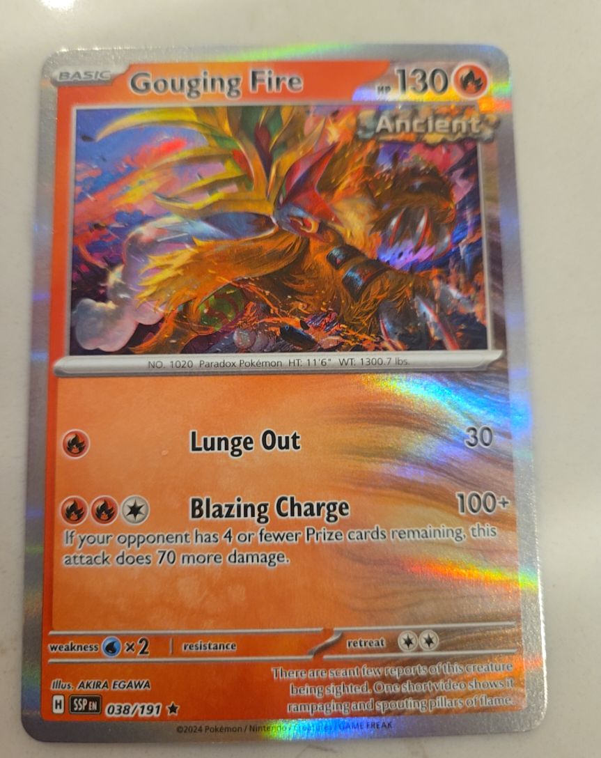 2024 Pokémon SV08: Surging Sparks #038 Gouging Fire — front