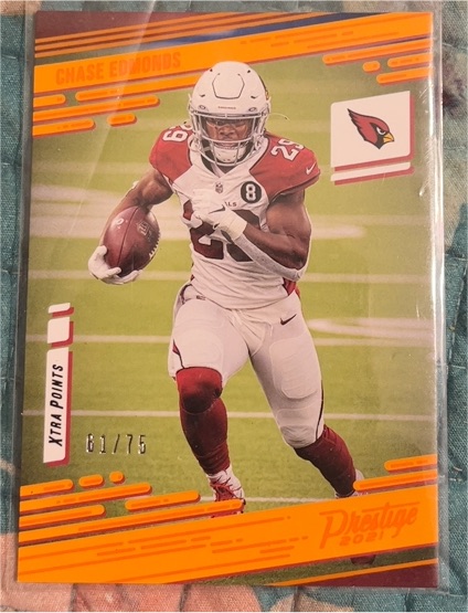 2021 Panini Prestige #48 Chase Edmonds Xtra Points Orange /75 — front