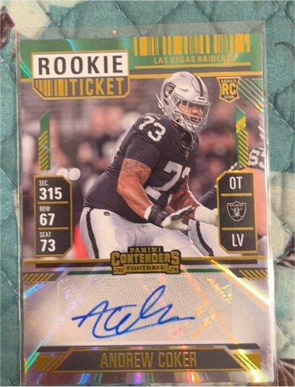 2024 Panini Contenders #299 Andrew Coker — front