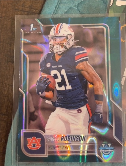 2025 Bowman University Chrome #147 Durell Robinson Auburn Tigers — front