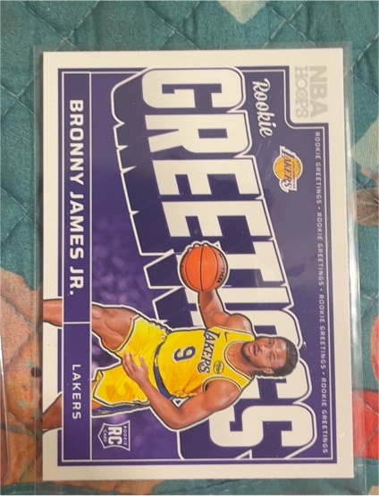 2024-25 Panini NBA Hoops #6 Bronny James Jr. Rookie Greetings — front