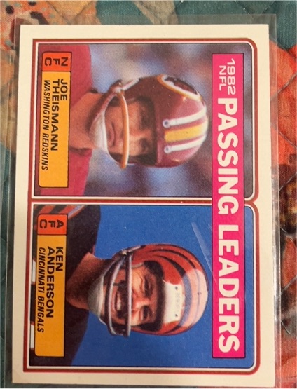 1983 Topps #202 1982 Passing Leaders - Joe Theismann / Ken Anderson — front