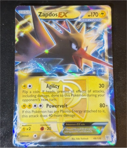 2012 Pokémon Plasma Storm #48 Zapdos EX — front