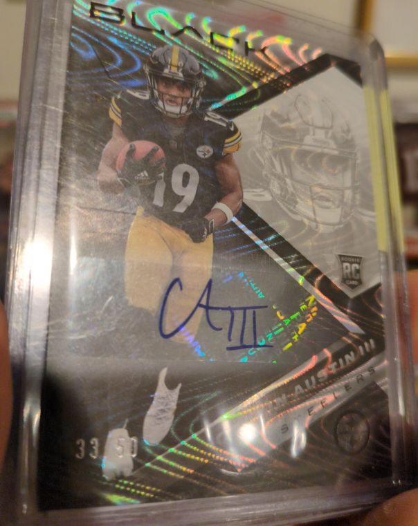2022 Panini Black RC Auto Calvin Austin III #30/50 — front