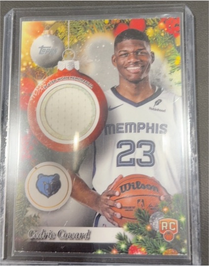 2025-26 Topps Holiday #PR-CO Cedric Coward Relic RC — front