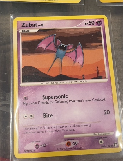2007 Pokémon Mysterious Treasures #108 Zubat — front