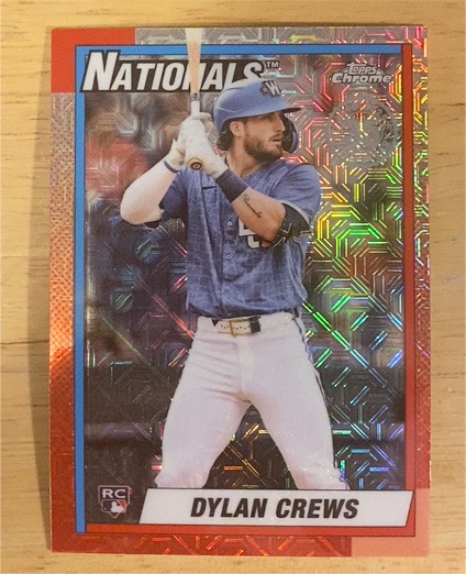 2025 Topps Update #U90C-91 Dylan Crews 1990 Topps Chrome Silver Pack Mojo Rookie — front
