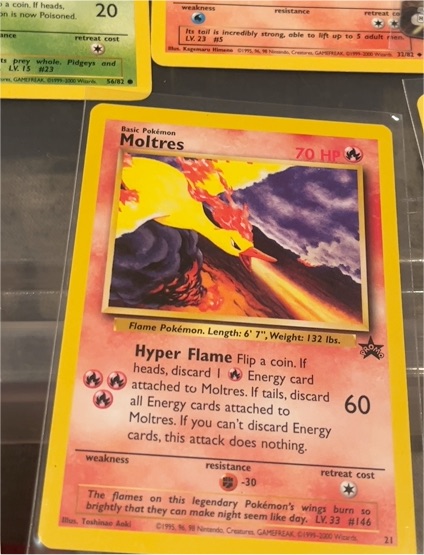 2000 Pokemon Black Star Promo #21 Moltres — front