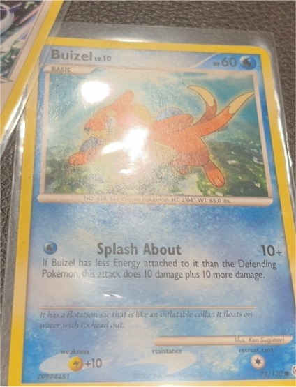 2007 Pokémon Diamond & Pearl #72 Buizel — front