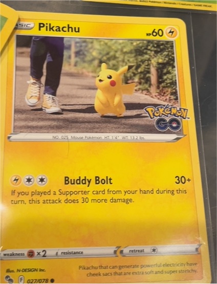 2022 Pokémon GO #027 Pikachu — front