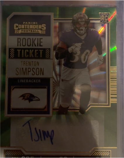 2023 Panini Contenders #300 Trenton Simpson Rookie Ticket — front