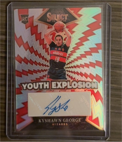 2024-25 Panini Select #YE-KYE Kyshawn George Youth Explosion Silver Prizm — front