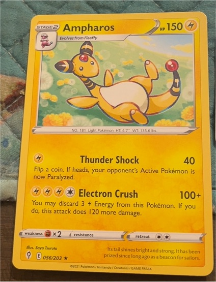 2021 Pokemon Evolving Skies #56 Ampharos — front