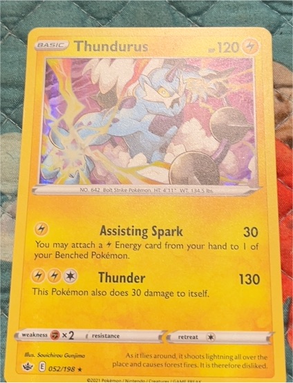 2021 Pokémon TCG Chilling Reign #52 Thundurus — front