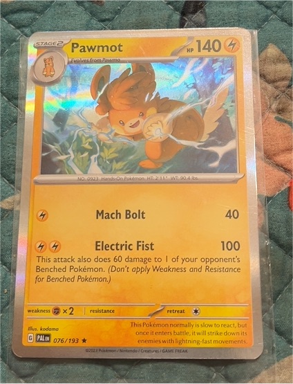 2023 Pokémon SV02: Paldea Evolved #076 Pawmot — front
