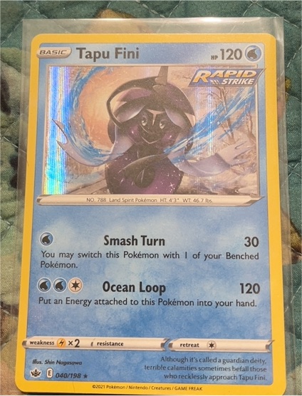 2021 Pokemon SWSH Chilling Reign #040 Tapu Fini — front