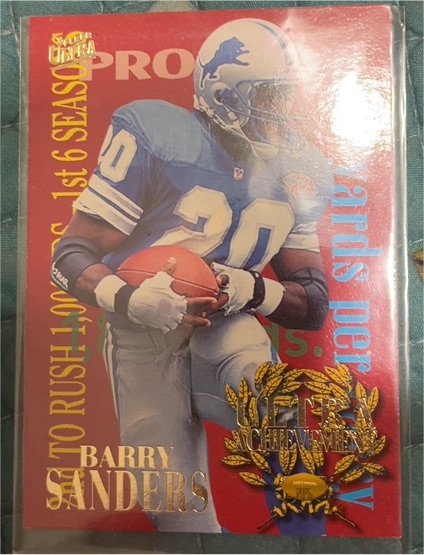 1995 Fleer Ultra #6 Barry Sanders Ultra Achievments — front