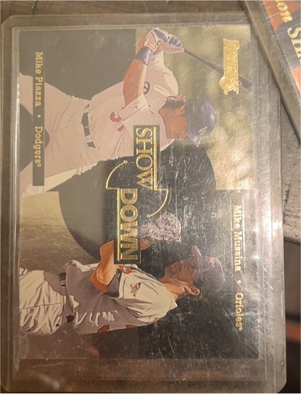 1996 Donruss Showdown #5 Mike Piazza & Mike Mussina — front