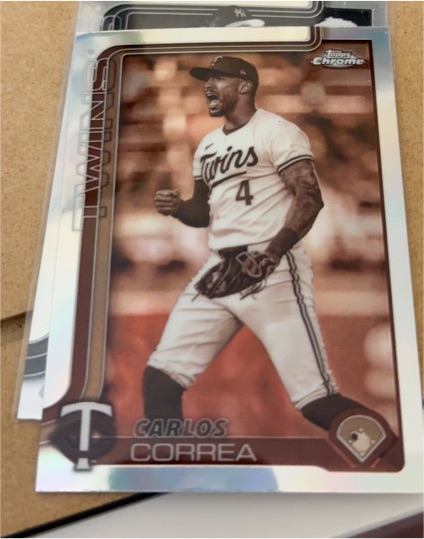 2025 Topps Chrome #204 Carlos Correa Sepia Refractor — front