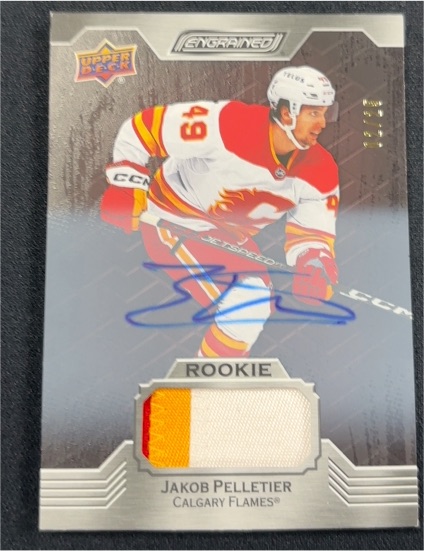 2023-24 Upper Deck Engrained Rookie Autograph Patch #49 Jakob Pelletier — front