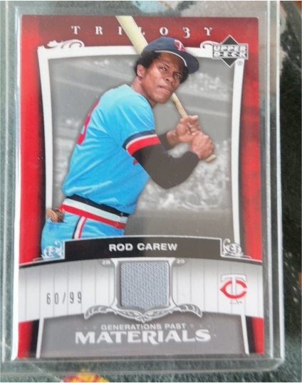 2005 Upper Deck Trilogy Generations Past Materials #PA-CA Rod Carew — front