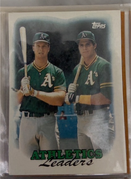 1988 Topps #759 Athletics Leaders Jose Canseco Mark McGwire — front