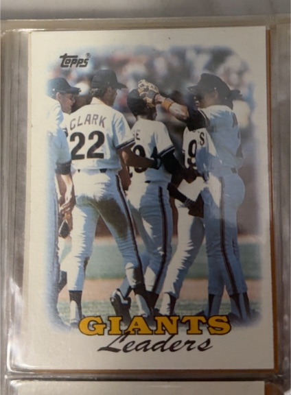 1988 Topps #261 Giants Leaders Will Clark — front