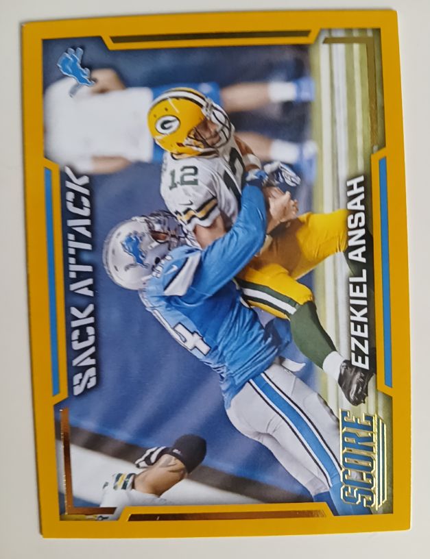 2016 Panini Score #7 Ezekiel Ansah Sack Attack Gold Parallel — front