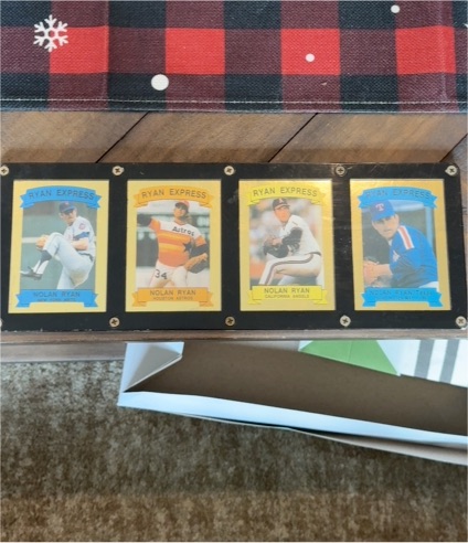 1990 Nolan Ryan Express 4 Card Plaque Set — front