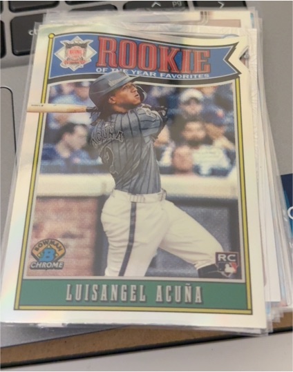 2025 Bowman Chrome Rookie of the Year Favorites #ROY-4 Luisangel Acuña — front