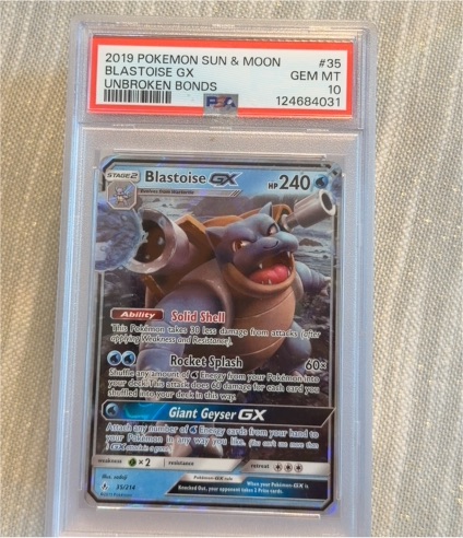 2019 Pokemon Sun & Moon #35 Blastoise GX Unbroken Bonds — front