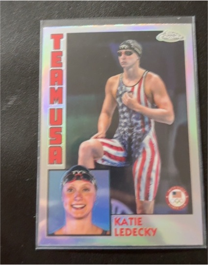 2024 Topps Chrome U.S. Olympics #84T-1 Katie Ledecky — front