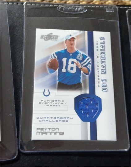 2002 Score QBC Materials #4 Peyton Manning — front