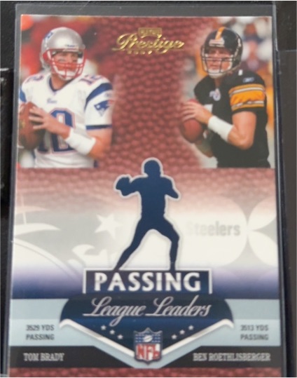 2007 Playoff Prestige #LL-4 Tom Brady Ben Roethlisberger Passing League Leaders — front