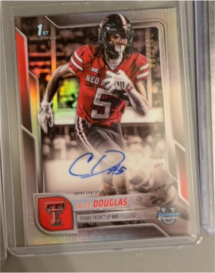2025 Bowman Chrome University #BCA-CD Caleb Douglas Auto Texas Tech — front