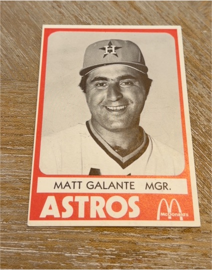 1980 TCMA Minor League Columbus Astros #10 Matt Galante — front