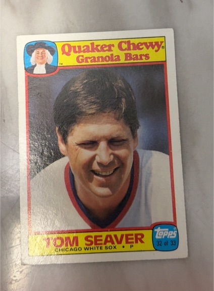 1986 Topps Quaker Chewy Granola Bars #32 Tom Seaver — front