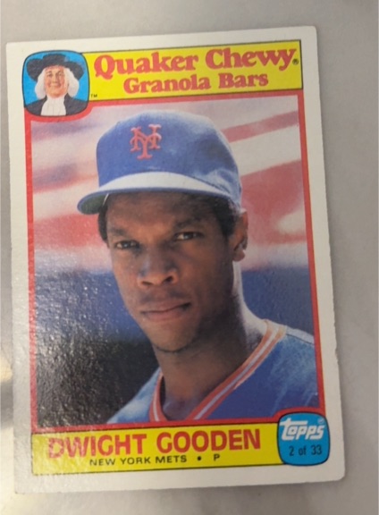 1986 Topps Quaker Chewy Granola Bars #2 Dwight Gooden — front
