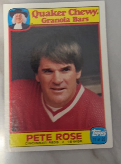 1986 Topps Quaker Chewy Granola Bars #11 Pete Rose — front