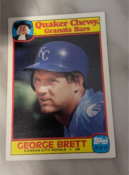 1986 Topps Quaker Chewy Granola Bars #23 George Brett — front