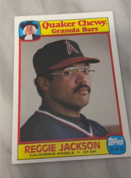 1986 Topps Quaker Chewy Granola Bars #26 Reggie Jackson — front