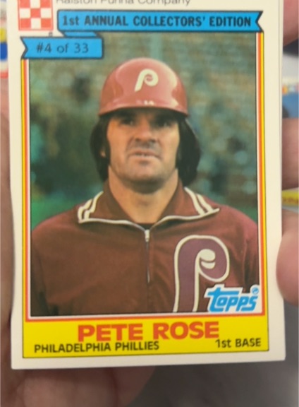 1984 Topps Ralston Purina #4 Pete Rose — front
