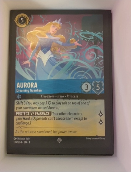 Disney Lorcana 1st Chapter #139 Aurora Dreaming Guardian — front