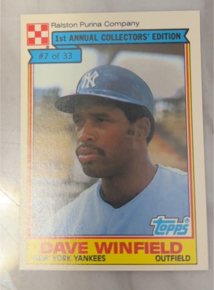 1984 Topps Ralston Purina #7 Dave Winfield — front